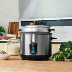 Cecotec RiceFusion 7000 Stainless Steel Rice Cooker 700 W, Capacity 1.8 Liters, 10 Servings, Stainless Steel and Glass Lid