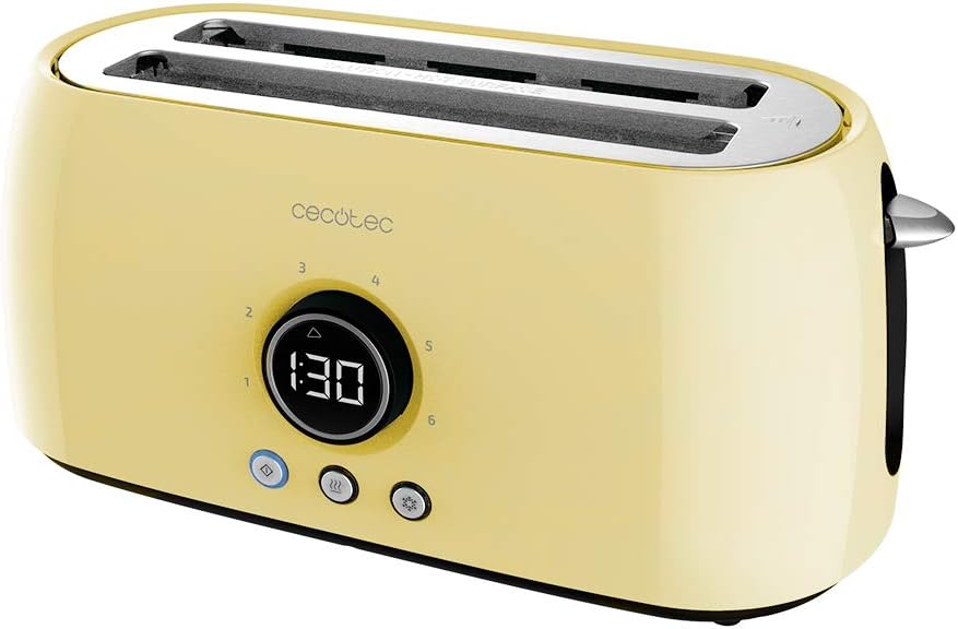 ClassicToast 8000-15000 Double. (4 Tostadas, Yellow) Tostador Vertical Digital con capacidad para 4 tostadas y 1500 W de potencia máxima