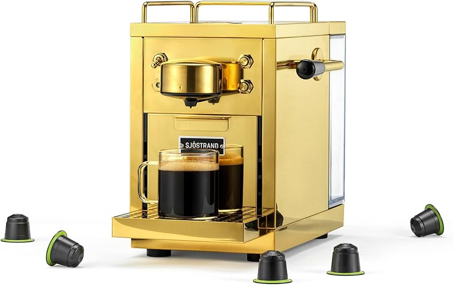 Sjöstrand The Original Espresso Machine – Compatible with Nespresso, Stainless Steel Housing (Brass Finished).PvP:470€