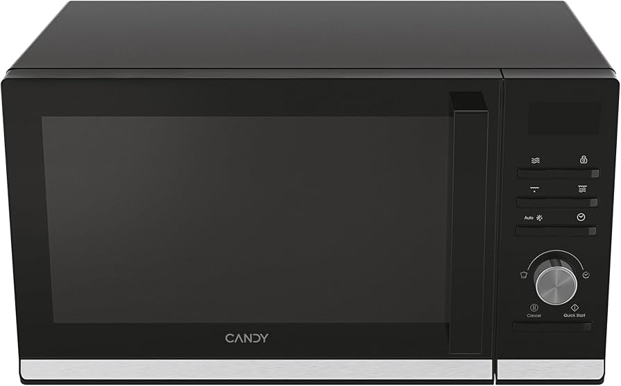 Candy Modern CMGA23TNDB, Microwave with Grill, 23L, 1400W, 6 Power Levels, Digital, 8 Functions, Security Lock, Plate 27CM, Grill Rack, Self-Cleaning, App hOn, Black