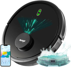 Venga! Robot Vacuum Cleaner, Floor Cleaner, Laser Navigation, with App, Black, VG RVC 3002 BK.PvP:347€