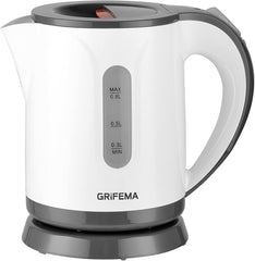 GRIFEMA GC1001 Hervidor de Agua Eléctrico 0,8 litros, 1100 W de Potencia, Base 360º, Filtro Antical Desmontable, Sistema de Seguridad, Plástico